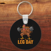 Funny Thanksgiving Turkey Leg Day Gym Workout Fitn Sleutelhanger (Voorkant)