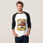 Funny Thanksgiving Turkey “Let’s Get Basted” Beer  T-shirt (Voorkant volledig)