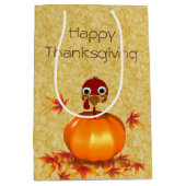 Funny Thanksgiving Turkey Pumpkin Medium Gift Bag Medium Cadeauzakje (Voorkant)