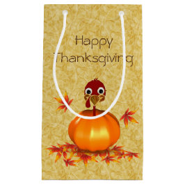 Funny Thanksgiving Turkey Pumpkin Small Gift Bag Klein Cadeauzakje
