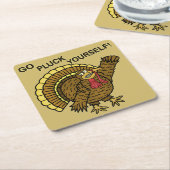 Funny Thanksgiving Turkey Pun Kartonnen Onderzetters (Schuin)