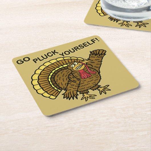 Funny Thanksgiving Turkey Pun Kartonnen Onderzetters (Schuin)