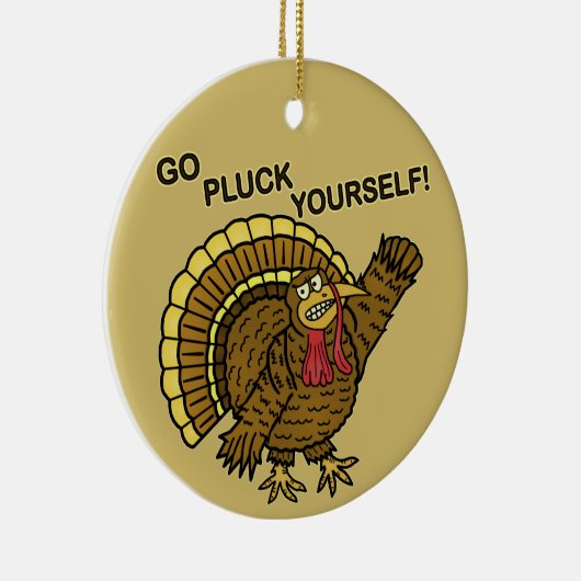 Funny Thanksgiving Turkey Pun Keramisch Ornament (Rechts)