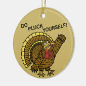 Funny Thanksgiving Turkey Pun Keramisch Ornament (Links)