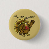 Funny Thanksgiving Turkey Pun Ronde Button 3,2 Cm (Voorkant)
