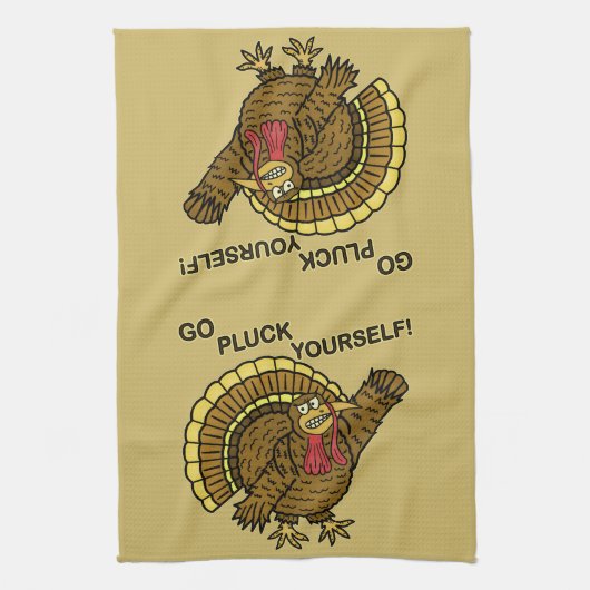 Funny Thanksgiving Turkey Pun Theedoek (Verticaal)
