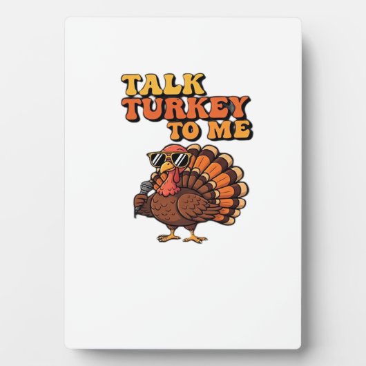Funny Thanksgiving Turkey Retro 70s  Talk Turkey T Fotoplaat (voorkant)