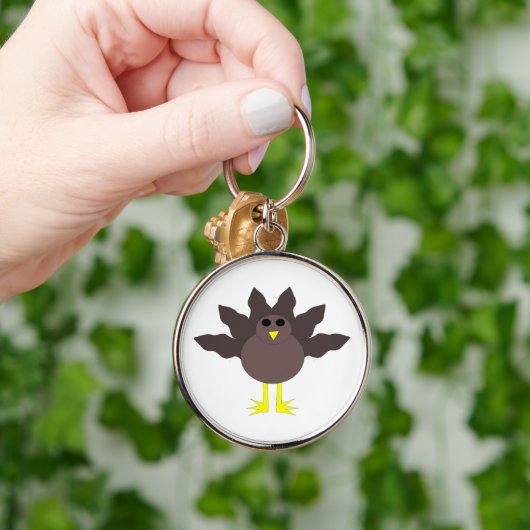 Funny Thanksgiving Turkey Sleutelhanger (Hand)