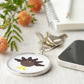 Funny Thanksgiving Turkey Sleutelhanger (Zijkant)