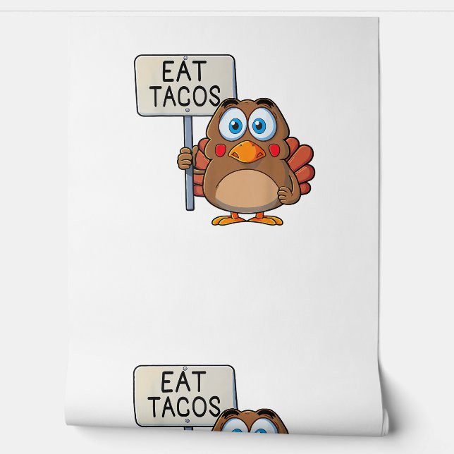 Funny Thanksgiving Turkije eet tacos Behang (Afrollen)