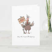 Funny Thanksgiving Turkije Feestdagen Kaart (Voorkant)