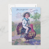 Funny Thanksgiving Turkije Feestdagenkaart (Voorkant / Achterkant)