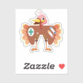 Funny Thanksgiving Turkije Gaming Controller Costu Sticker (Vel)