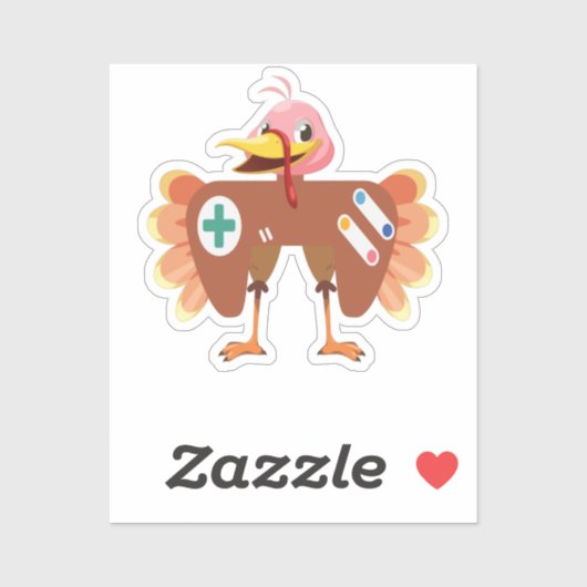 Funny Thanksgiving Turkije Gaming Controller Costu Sticker (Vel)