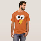 Funny Thanksgiving Turkije gezicht T-shirt (Voorkant volledig)