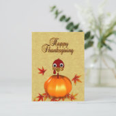 Funny Thanksgiving Turkije in het Briefkaart Pumpk (Staand voorkant)