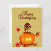 Funny Thanksgiving Turkije in het Briefkaart Pumpk (Voorkant / Achterkant)