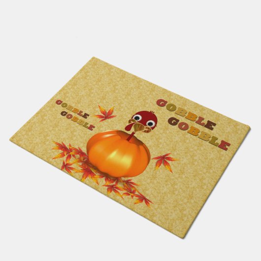 Funny Thanksgiving Turkije in Pumpkin - Doormat Deurmat (Schuin)