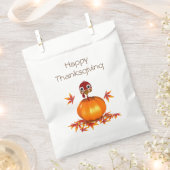 Funny Thanksgiving Turkije in Pumpkin - Favor Bag Bedankzakje (Geknipt)