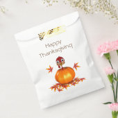 Funny Thanksgiving Turkije in Pumpkin - Favor Bag Bedankzakje (Gezegeld)