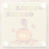 Funny Thanksgiving Turkije in Pumpkin Glass Onderz Glazen Onderzetter (Achterkant)