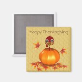 Funny Thanksgiving Turkije in Pumpkin - Magnet (Voorkant / Achterkant)