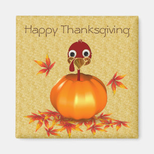 Funny Thanksgiving Turkije in Pumpkin - Magnet