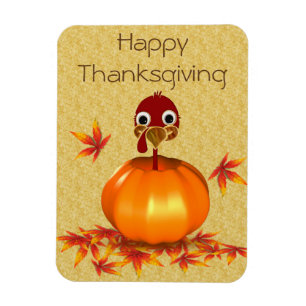 Funny Thanksgiving Turkije in Pumpkin - Magnet Magneet