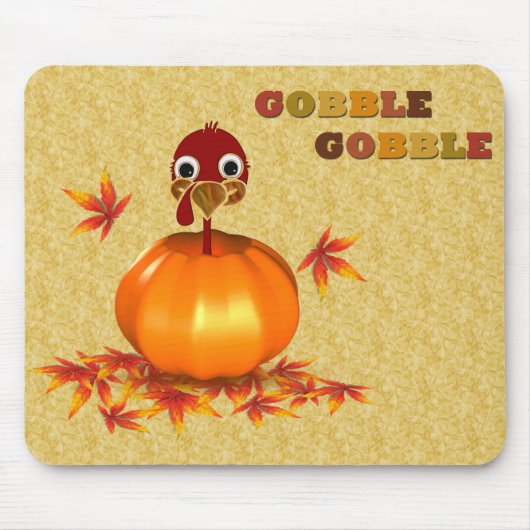 Funny Thanksgiving Turkije in Pumpkin - Mousepad Muismat (Voorkant)