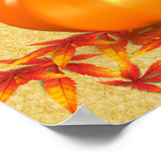 Funny Thanksgiving Turkije in Pumpkin - Poster (Hoek)