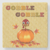Funny Thanksgiving Turkije in Pumpkin Stenen Onderzetter (Voorkant)