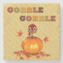 Funny Thanksgiving Turkije in Pumpkin Stenen Onderzetter