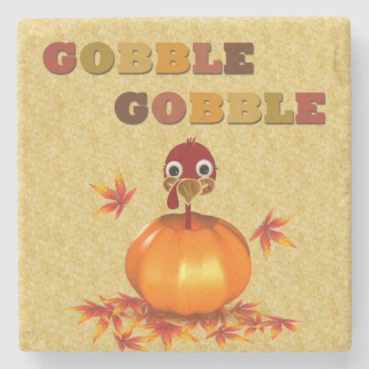 Funny Thanksgiving Turkije in Pumpkin Stenen Onderzetter (Voorkant)