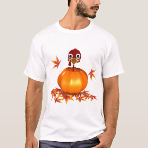Funny Thanksgiving Turkije in Pumpkin - T-Shirt