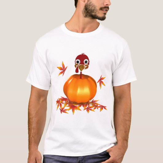 Funny Thanksgiving Turkije in Pumpkin - T-Shirt (Voorkant)