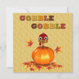 Funny Thanksgiving Turkije in Pumpkin - Uitnodigin Kaart