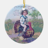 Funny Thanksgiving Turkije Keramisch Ornament (Voorkant)