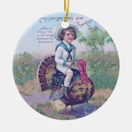Funny Thanksgiving Turkije Keramisch Ornament (Voorkant)