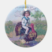 Funny Thanksgiving Turkije Keramisch Ornament (Achterkant)