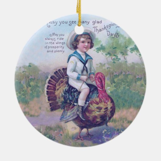 Funny Thanksgiving Turkije Keramisch Ornament (Achterkant)