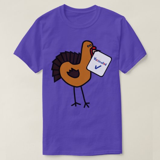 Funny Thanksgiving Turkije met gevaccineerde signa T-shirt (Design voorkant)