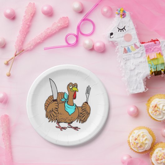 Funny Thanksgiving Turkije Papieren Bordje (Feest)