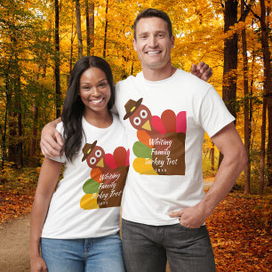Funny Thanksgiving Turkije trot familie aan T-shirt