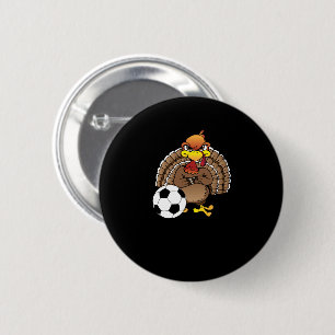 Funny Thanksgiving Turkije Voetbal Soccer Gift Ronde Button 5,7 Cm