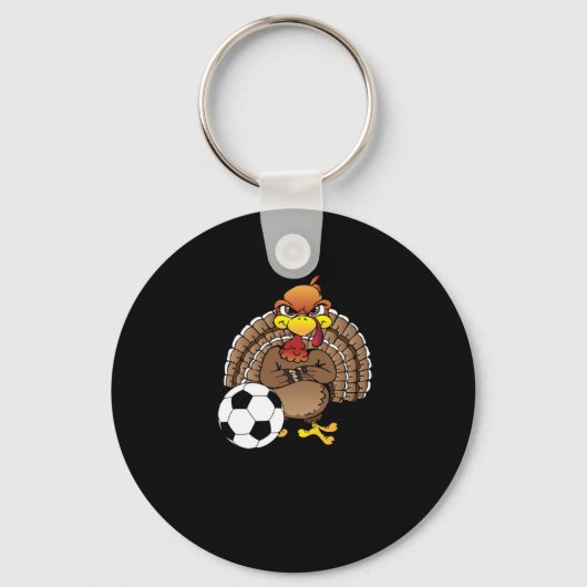 Funny Thanksgiving Turkije Voetbal Soccer Gift Sleutelhanger (Voorkant)