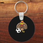 Funny Thanksgiving Turkije Voetbal Soccer Gift Sleutelhanger (Voorkant)