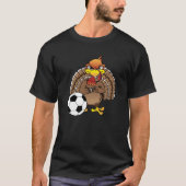 Funny Thanksgiving Turkije Voetbal Soccer Gift T-shirt (Voorkant)