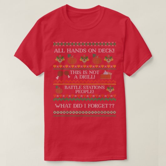 Funny Thanksgiving Ugly Sweater design for Men and T-shirt (Design voorkant)