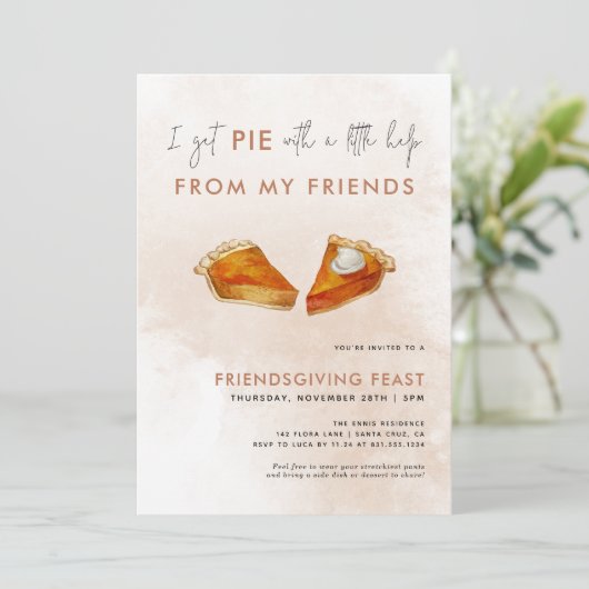 Funny Thanksgiving Uitnodiging Friendsgiving Dinne (Staand voorkant)