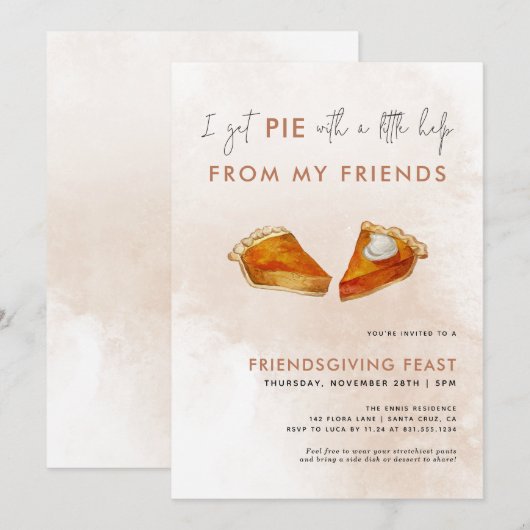 Funny Thanksgiving Uitnodiging Friendsgiving Dinne (Voorkant / Achterkant)